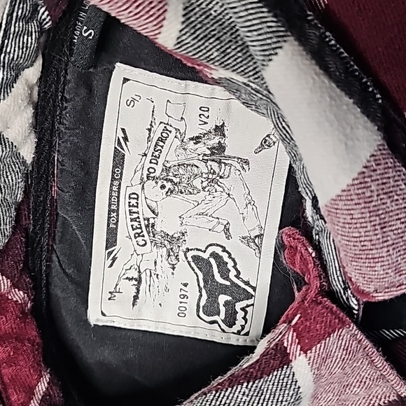 FOX small plaid button down long sleeve shirt - Picture 7 of 8